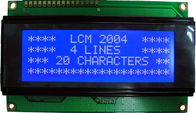 5V 2004 4 Line 20 Character Lcd Display STN Blue Transmissive Negative